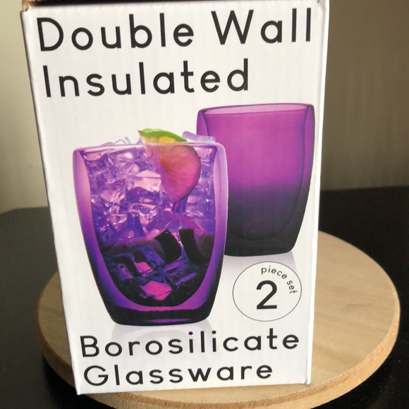 Double Wall Insulated Borosilicate Glassware PURPLE - Picture 5 of 13